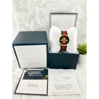 ราคา Gucci G-timeless หน้าปัดเขียวแดง ปักลายผึ้ง (50454824439)