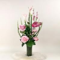 ราคา แจกันดอกไม้ประดิษฐ์ ดอกไม้ปลอมโทนสีชมพู ดอกไม้พร้อมแจกัน (20092033824)