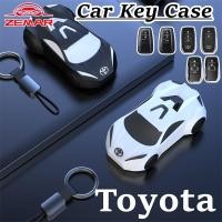 ราคา Toyota การออกแบบรถกีฬาใหม่ เชลล์กุญแจรถ กรณีกุญแจ ซิลิโคนกุญแจฝาครอบคลุมป้องกันกรณีกุญแจสมาร์ท อุปกรณ์เสริมแฟชั่น Toyota Fortuner Camry Hilux Revo Yaris ATIV Yaris Cross Veloz Prius Innova Hiace (4431