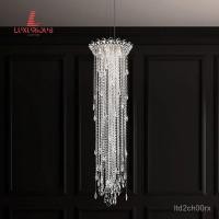 ราคา Minimalist Light Luxury Staircase Long Crystal Chandelier Villa Personality Living Room Duplex Rotating Staircase Dining (53504187468)