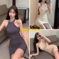 ราคา เดรสสายคล้องคอ สไตล์สายฝอ ผูกโบว์ สั้นเซ็กซี่ รัดรูป (43310261460)