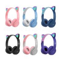 ราคา Wireless Headphones Cat Ear Gaming Headset Glow Light Bluetooth-Compatible Helmets Cute Over-Ear Headsets for Kids (40578048593)