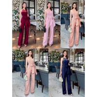 ราคา จั๊มสูทขายาว เกาะอก แต่งไหล่ ผ้าซีทรู สายเดี่ยว แต่งโบว์หน้า ชุดออกงาน ซิปหลัง ทรงเข้ารูปสวย มีโบว์ผูกหลัง พร้อมส่ง (25020073234)