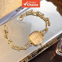 ราคา สร้อยข้อมือนาฬิกาสตรีสายโซ่เหล็กสีทองสไตล์หรูหรา หน้าปัดเหลี่ยมแฟชั่น นาฬิกาข้อมือดิจิตอลควอตซ์สําหรับสุภาพสตรีและเด็กผู้หญิง (54707784577)