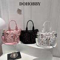 ราคา DOHOBBY Tote Bag, Cherry Print Multi-Pocket Crossbody Bag, Waterproof Adjustable Strap Large Capacity Shopping Bag (55212016301)