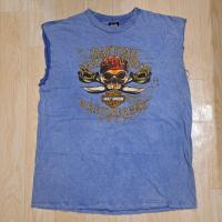 ราคา เสื้อฮาเล่ มือสอง สีฟ้าแขนกุด 2007 Harley Davidson 2XL (27620719224)