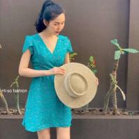 ราคา เดรสไขว้หน้าลายดอกแขนบัว (2288758481)