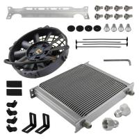 ราคา Black/Silver Universal 34 Row AN10 Engine Oil Cooler w/ AN10 To AN8 Fittings Mounting Bracket + 7" (43129097030)
