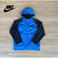 ราคา เสื้อฮู้ดแขนยาวเด็ก Nike ผ้าวอร์ม สีฟ้าตัดกรม ของแท้ % (23384932555)