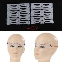 ราคา GEH 12 ชิ้นซิลิโคน Eyebrow Stencils แต่งหน้า Eyebrow Drawing Guide การ์ดแม่แบบ DIY อุปกรณ์แต่งหน้า TH (55261824541)