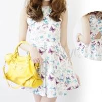 ราคา ชุดเดรสลายผีเสื้อ จากร้าน slyq (218981955)
