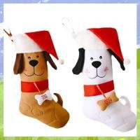 ราคา 2PCS ถุงน่องคริสต์มาสสุนัขรูปหน้าแขวนถุงเท้าสัตว์เลี้ยงคริสต์มาส Xmas ตกแต่งเตาผิงแขวนถุงเท้าสุนัขแมวของขวัญ (28738868649)