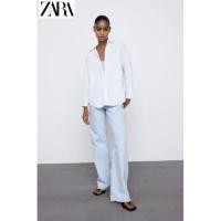 ราคา เสื้อเชิ้ต zara สีขาว POPLIN SHIRT เสื้อเชิ้ตผ้าป๊อปปลิ้น เสื้อเชิ้ตคอปกและแขนยาว ผ้าฝ้าย คอตตอน 100% (8040357470)