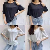 ราคา เสื้อ คอกลม เว้าแขน ผ้าเรย่อน Oversize (7216279159)