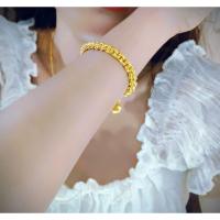 ราคา สร้อยข้อมือห่วงคู่ห้อยจี้หัวใจน้ำหนัก 2 สลึง (57855299331)