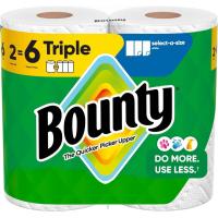 ราคา Bounty Select-A-Size Paper Towel สีขาว 2 Triple Rolls = 6 ม้วนปกติ (46459844157)