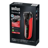ราคา Braun Series3 3030S เครื่องโกนหนวดไฟฟ้าแบบเปียก&แห้งสําหรับผู้ชาย สีดํา/แดง (48909431044)