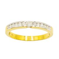 ราคา Happy jewelry แหวนแถว แหวนดีไซส์ดี เม็ดกลางเม็ดใหญ่ แหวนเพชรแท้ ทองแท้ 37.5% ME588 ฟรีกล่องโบว์ (4850224282)