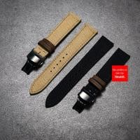 ราคา สายนาฬิกาผ้าแคนวาสบุหนังและหัวเข็มขัดกันแตกหัก สาย BLACK sei.ko 5 SNK, hail.ton ขนาด 18mm ถึง 22mm (51011647614)