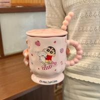 ราคา แก้วเซรามิค แก้วกาแฟ Crayon Shin-Chan แก้วมัคแบรนด์ร่วมพร้อมฝาปิดช้อนถ้วยดื่มคู่ถ้วยเซรามิกในครัวเรือนส่งของขวัญวันเกิดสาว (53963124398)