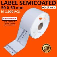 ราคา SEMICOATED LABEL 50 X 50 บรรจุ 1,000 ชิ้น - ป้ายบาร์โค้ดกึ่งเคลือบ 50x50 MM - สติ๊กเกอร์กึ่งเคลือบ 5 x 5 CM บรรจุ 1,000 ชิ้น (48609907955)