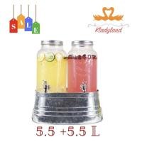 ราคา โถจ่ายน้ำหวาน โถแก้ว5.5L+ฐานอลูมิเนียม โถจ่ายน้ำ โถจ่ายน้ำคู่ โหลจ่ายน้ำ โหลจ่ายน้ำหวาน โถน้ำ โถละ5.5ลิตร (2140224146)
