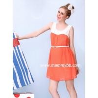 ราคา ชุดคลุมท้องยาวแฟชั่นสุดสวย สีส้ม แขนกุด + พร้อมเข็มขัด (2841190036)