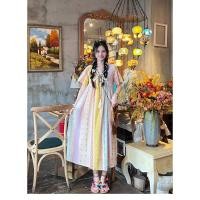 ราคา (flower) Fafala Dress (flower) เดรสแมกซี่โบฮีเมี่ยนลายส้มป้าย ypy (18385553427)