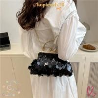 ราคา กระเป๋าสะพาย KOPIEWDX, กระเป๋าราตรีสีทึบปักเลื่อม, กระเป๋าสะพายข้างสายโซ่คลิปหรูหราผู้หญิง (52061572520)