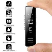 ราคา เครื่องบันทึกเสียงดิจิตอลเครื่องเล่น MP3 เครื่องบันทึกเสียงขนาดเล็กรองรับการ์ด TF 32GB Professional Dictaphone เวลาบันทึก 20 ชั่วโมง (55560041292)