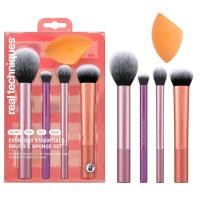 ราคา RealTechniques5ชิ้นทุกวันจําเป็นชุดแปรงแต่งหน้า,รวม4แปรง&แต่งหน้าฟองน้ํา,รองพื้น,บลัชออน,บรอนเซอร์,คอนทัวร์,อายแชโดว์,และแป้ง,ชุดของขวัญสําหรับเดินทาง,โคลนและปราศจากวี (42631533008)