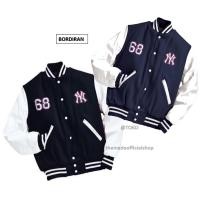 ราคา เสื้อแจ็คเก็ตเบสบอลปัก NY ดั้งเดิม / เสื้อแจ็คเก็ตเบสบอลปัก Varsity พร้อมปุ่มรวมสี NY (48953313403)