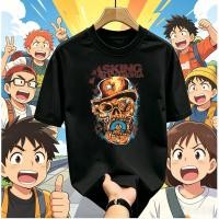 ราคา ((จัดส่งตลอด 24 ชั่วโมง) Asking Alexandria Top Hood Gear Skull พิมพ์เสื้อยืดอังกฤษ Dead Core โลหะผู้ชายผู้หญิงวงหลวมแขนสั้น (51261581263)