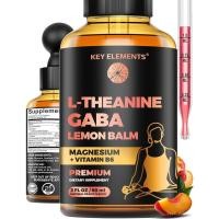 ราคา L Theanine และ GABA อาหารเสริม | GABA ช่วยสงบ พร้อม เลมอนบาล์ม สารสกัด, L - Theanine และ พร้อม B6 | ชนิดน้ำ GABA L (43681350838)