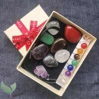 ราคา Chakra crystal Healing kits: หินจักระ 7 ก้อน, จี้หินอเมทิสต์ดิบธรรมชาติ, ซีลีไนต์สติ๊กห่อโดย Chakra crystal (12891538645)