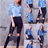 ราคา สินค้าพร้อมส่งคะ ราคาส่ง. 310.- Vip : 280.- #ขาดสีอ่อน เสื้อยีนต์แขนยาวคอปก ด้านหน้า (45938117)