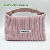 ราคา Starbucks Korea Corduroy Pouch Mini Bag Cosmetic Storage Case Pink Mint Soft Fabric Organizer (57858474224)
