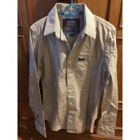 ราคา Superdry shirt สีเทาด้ายม่วง ไซส์ m มือสองสภาพดีมาก แท้ 100% (1504424208)