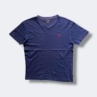 ราคา VINTAGE POLO RALPH LAUREN NAVY BASIC T-SHIRT เสื้อยืดแบรนด์โปโล สีกรมทา คอวี ไซส์ S (44558986682)