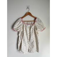 ราคา ส่งต่อ เสื้อแขนตุ๊กตาลายดอกสีครีมชมพู (55307744869)