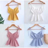 ราคา ส่งฟรีเสื้อสายเดี่ยวผูกโบว์ สไตล์วินเทจ น่ารักสิบสิบไปเลยจ้า (1100157569)
