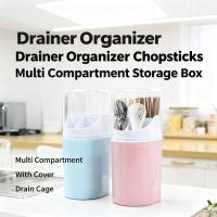 ราคา ตะเกียบ Drainer Organizer กล่องตะเกียบ Multi อุปกรณ์จัดเก็บตะเกียบช้อนส้อมพร้อมฝาปิด (56009216818)