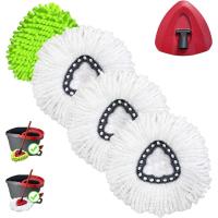ราคา 5PCS Spin Mop เปลี่ยนหัวใช้งานร่วมกับ Ocedar EasyWring 1-Tank System,3 Microfiber + 1 Chenille Spin Mop เติมแทนที่สําหรับ Ocedar,Washable Mop แทนที่ชั้น Deep Cl (52607402412)