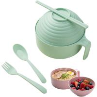 ราคา 2026NEWไมโครเวฟRamenBowl,4SetsไมโครเวฟRamen BowlwithStrainerQuickRamenBowlSet,ไมโครเวฟก๋วยเตี๋ยวCookerwithHandleNooodleBowlChorksticksForkCollegeDorm(สีเขียว) (28194958811)