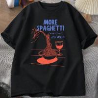 ราคา More Spaghetti Less Upsetti T Shirt Women Pasta T-Shirt Mental Health La Dolce Vita Tshirt Fun Graphic Aesthetic Clothes (40627299303)