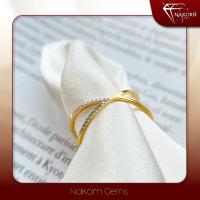 ราคา นคร เจมส์ แหวนเพชรแท้ ทองคำแท้18K(ทอง75%)แหวนยูนิเวิสฝังเพชร ขายได้ จำนำได้ พร้อมใบรับประกันสินค้า( (27123512828)