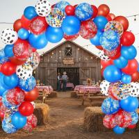 ราคา 130 ชิ้น Western คาวบอยบอลลูน Arch Garland สีฟ้าสีแดงคาวบอยผ้าพันคอ Latex บอลลูน Western Theme อุปกรณ์สําหรับ PARTY Baby Shower วันเกิด PARTY ตกแต่ง (40482231392)
