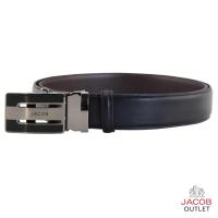 ราคา JACOB เข็มขัดหนังเรียบ สีดำ หัวเข็มขัดดีไซน์ทันสมัย รุ่น 52221 (27041924318)