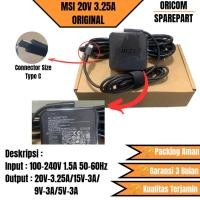 ราคา อะแดปเตอร์ชาร์จแล็ปท็อป MSI 20V 3.25A 65W ดั้งเดิม (54059570963)