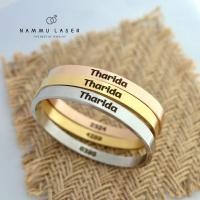 ราคา กำไลข้อมือล็อคสลักชื่อ สแตนเลสแท้‼️ (3406455370)